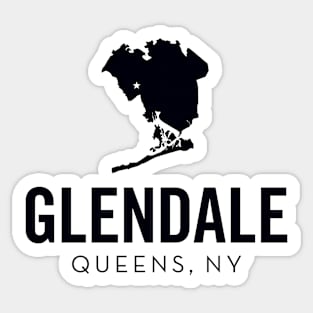 Glendale, Queens - New York (black) Sticker